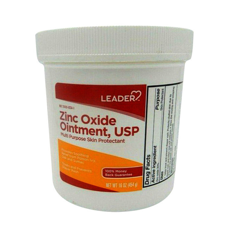 Leader Leader Zinc Oxide Skin Protectant Ointment, 16 Oz Medicine Cabinets White Smoke