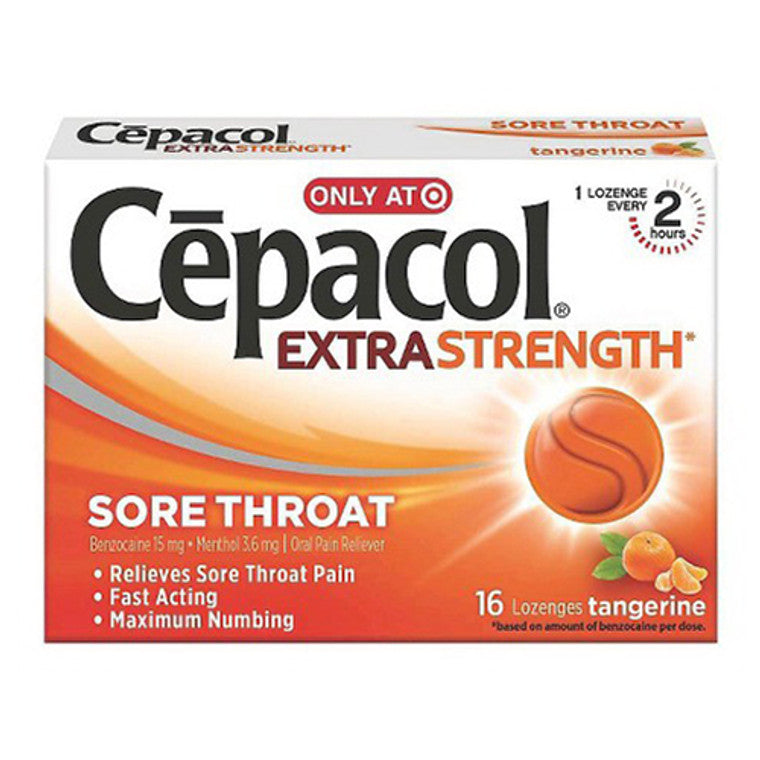 Cepacol Cepacol Extra Strength Sore Throat Lozenge - Tangerine - 16ct Vitamins & Supplements White Smoke
