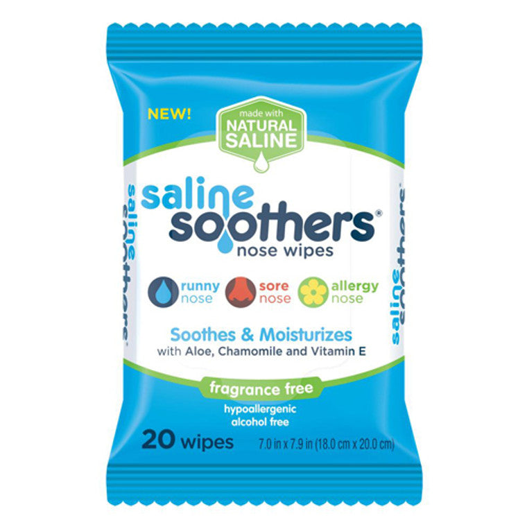 0 Saline Soothers Moisturizing Tissue For Face, Nose, Hand And Eye Wipes, Boogie Wipe, Allergy Relief, Unscented, 20 Wet Wipes Hand Sanitizers & Wipes White Smoke