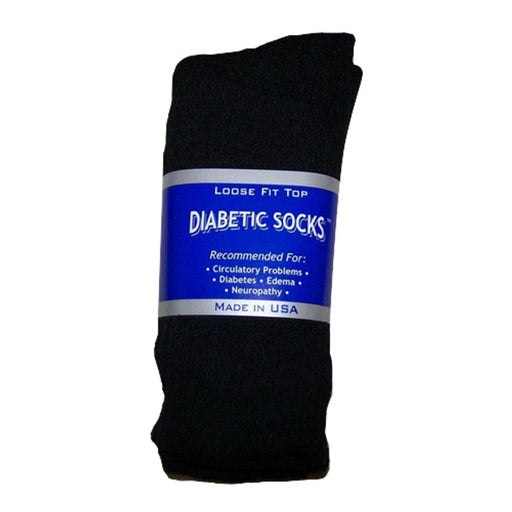 Leader Leader Diabetic Crew Socks, Black, Large Socks Black