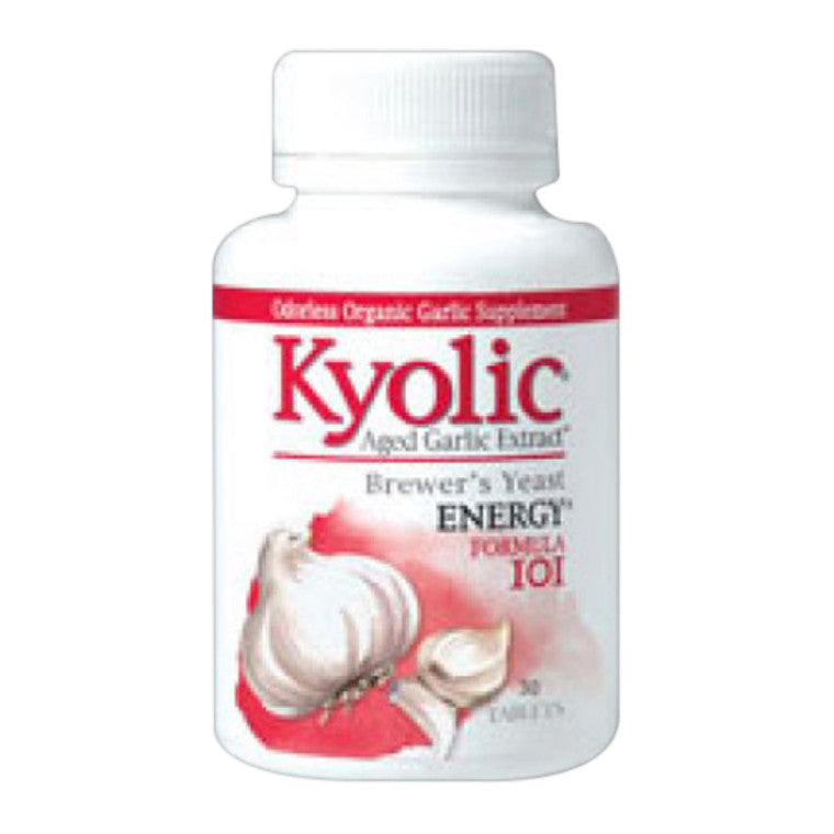 Kyolic Kyolic Aged Garlic Extract, Brewers Yeast Energy Formula 101 Caplets Vitamins & Supplements White Smoke