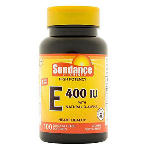 Sundance Sundance Vitamins 180Mg ( 400 IU) High Potency Vitamin  E  100 Softgels Vitamins & Supplements White Smoke