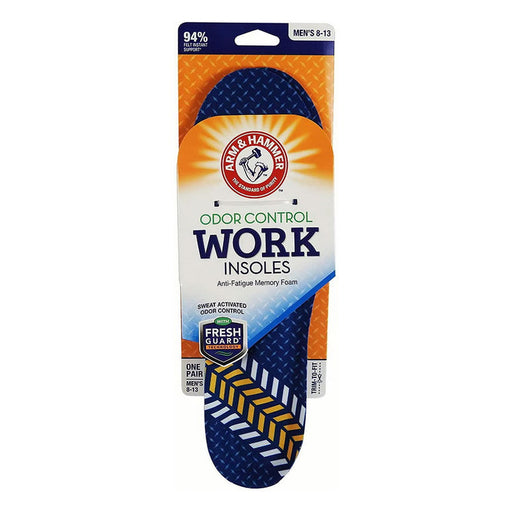 Arm & Hammer Arm & Hammer Men'S Memory  Foam Work Insoles 1 Pair Insoles & Inserts White Smoke
