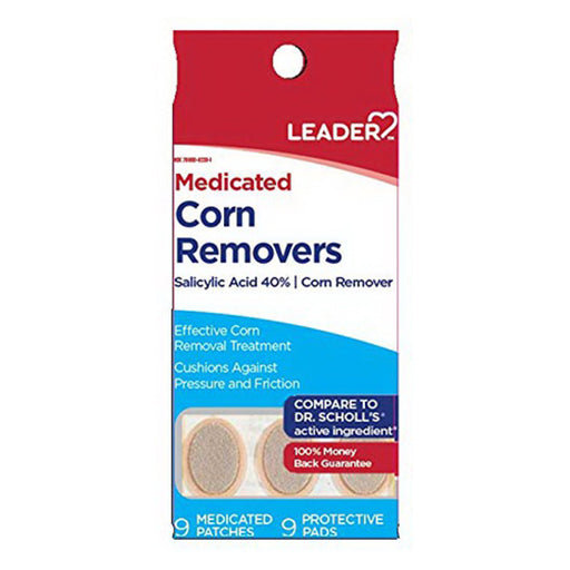 Leader Leader(Tm)Corn Removers  Medicated Patches & Protective Pads 9Ct (Compare To Dr.Scholls) Corn & Callus Care Supplies White Smoke