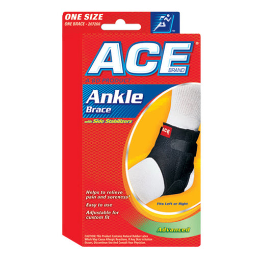 ACE ACE Ankle Brace, With Side Stabilizers, Moderate Support, One Size Personal Care Red