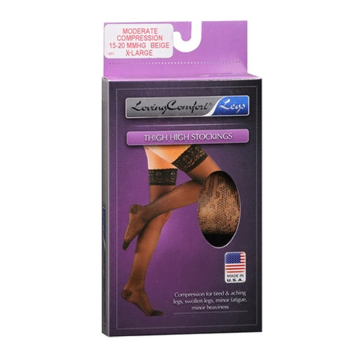 Scott Specialties Scott Specialties Stockings Thigh-High, 10-20 LCE Beige Loving Comfort Support, X-Large Hosiery Dark Slate Gray