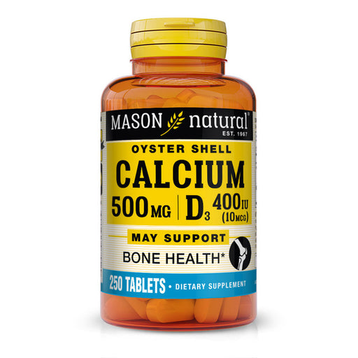 Mason Natural Mason Natural® Oyster Shell Calcium 500 mg with Vitamin D3 (250 Tablets) Vitamins & Supplements White Smoke