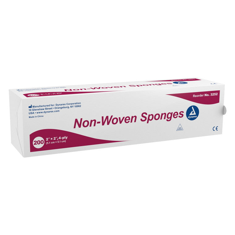 Dynarex Dynarex Non Woven Sponge N S 4Ply 2x2 Sponges & Scouring Pads White Smoke