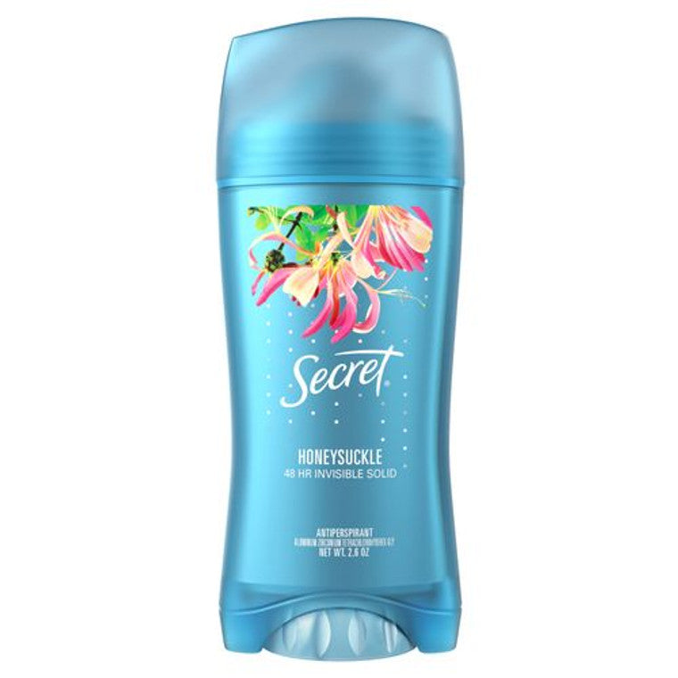 Secret Secret Antiperspirant, Honeysuckle Scent, Invisible Solid 2.6 Oz Deodorant Cadet Blue