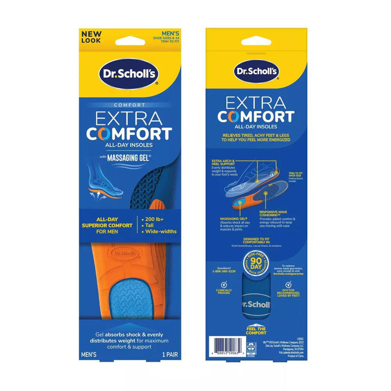 Dr. Scholl's Dr. Scholl's Comfort And Energy Extra Support Insoles For Men, 1 Pair, Size 8-14 Personal Care White Smoke