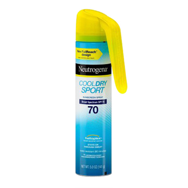 Neutrogena Neutrogena CoolDry Sport Sunscreen Body Spray With Broad Spectrum SPF 70 UVA/UVB Protection, Sweat- & Water-Resistant Mist, PABA-Free, Lightweight, Oil-Free, 5 Oz Sunscreen White Smoke