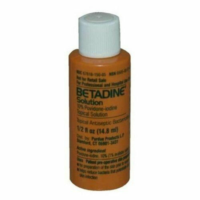 Betadine Betadine 10% Povidone-Iodine Topical Solution – 0.5 Fl. Oz First Aid White Smoke