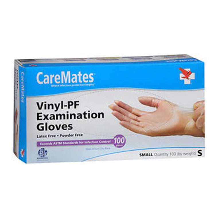 CareMates CareMates Vinyl Powder Free Exam Gloves - Small Gloves & Mittens Light Gray