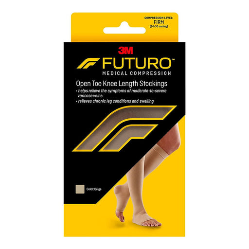 Futuro Stockings Futuro Stockings Therapeutic Support, Firm Compression Knee High, Open Toe, Beige, Small Plant Cages & Supports Black