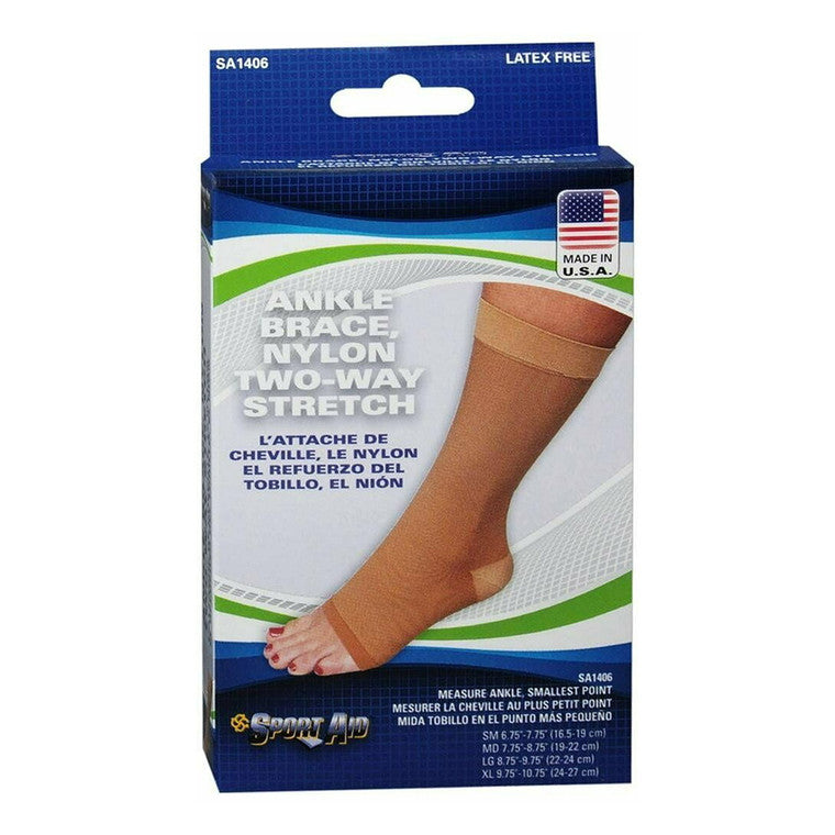 Sport Aid Sport Aid Nylon Slip-On Ankle Brace, Size Large - Lightweight Compression Support Supports & Braces Gray