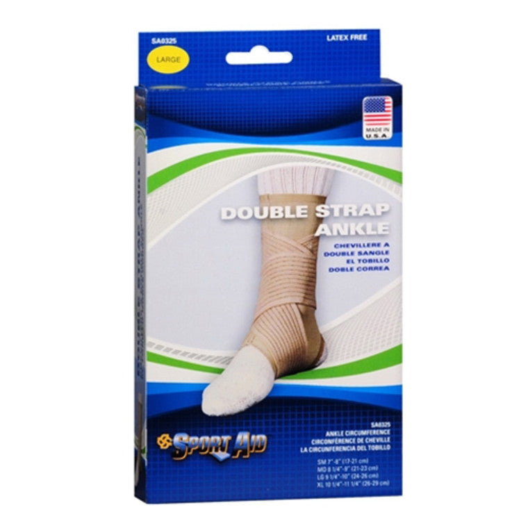 Sport Aid Sport Aid Double Strap Ankle Support – Size: Large – 1 Unit Saxophone Straps & Supports Light Gray