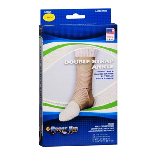 Sport Aid Sport Aid Double Strap Ankle Support – Size: Large – 1 Unit Saxophone Straps & Supports Light Gray