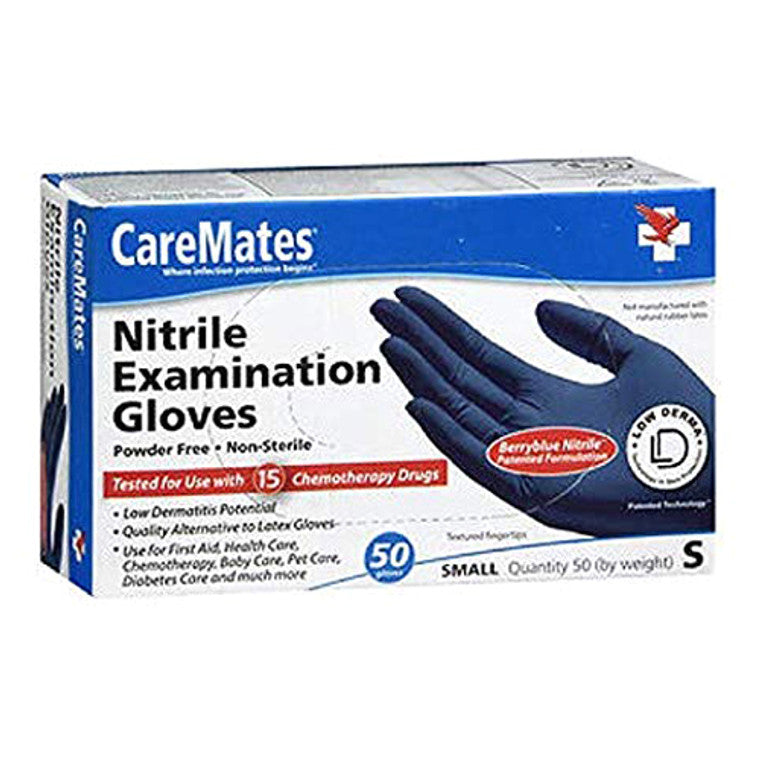 CareMates CareMates Powder Free Nitrile Examination Gloves Small Gloves & Mittens White Smoke