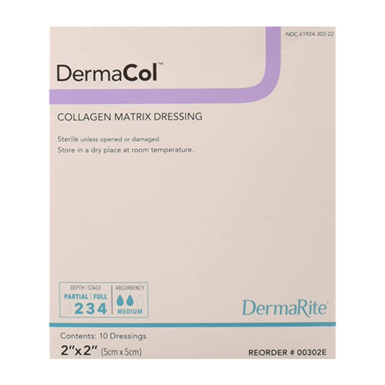 DermaRite DermaRite Industries Dermacol Collagen Dressing, 2x2 Medical Supplies Light Gray