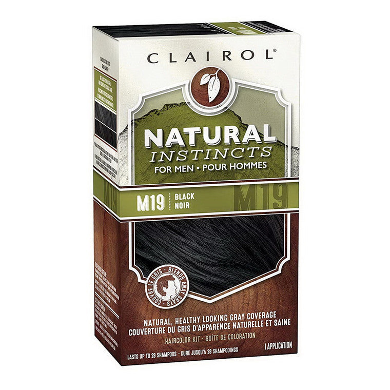 Natural Instincts Natural Instincts Clairol Hair Color For Men, M19 Black, 1 Kit Hair Color White Smoke