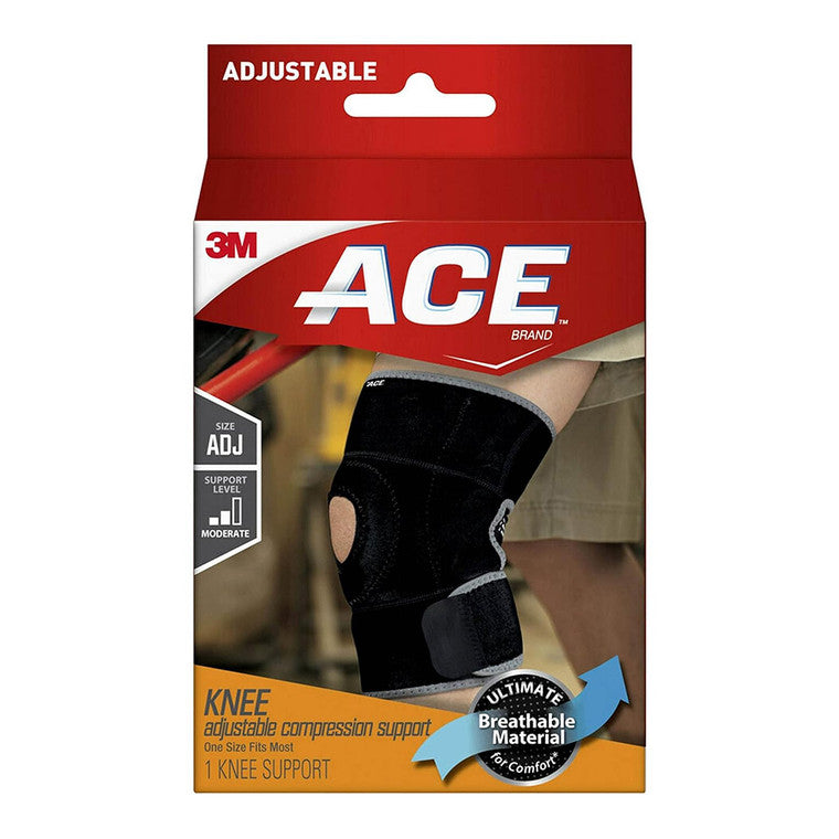 ACE ACE Brace, Knee, With Open Patella, One Size Supports & Braces Black