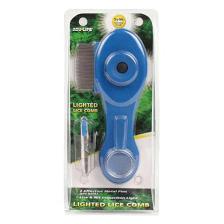 Acu-Life Aculife Lighted Lice Comb – High-Visibility LED Magnifying Lice & Nit Treatment Tool Combs & Brushes Lavender