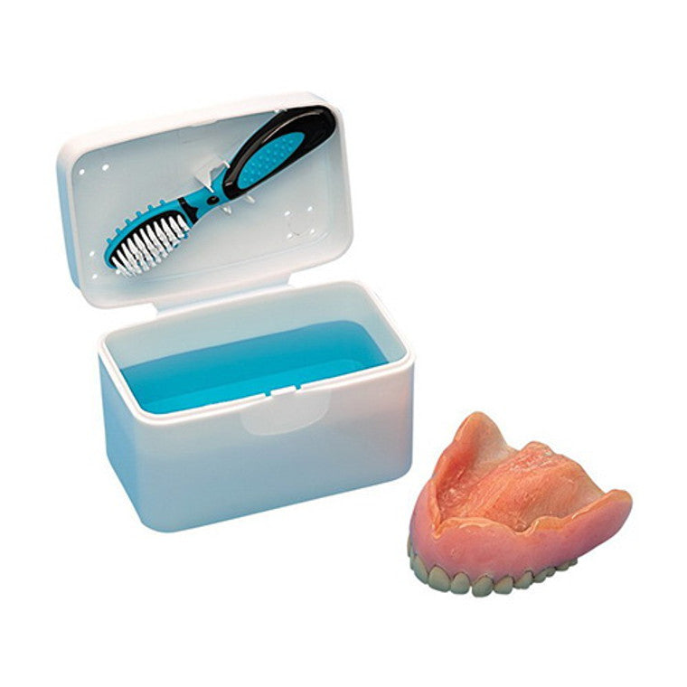 Archtek Denture Archtek Denture Dental Bath With Mini Cleaning Brush Kit Medicine Cabinets White Smoke