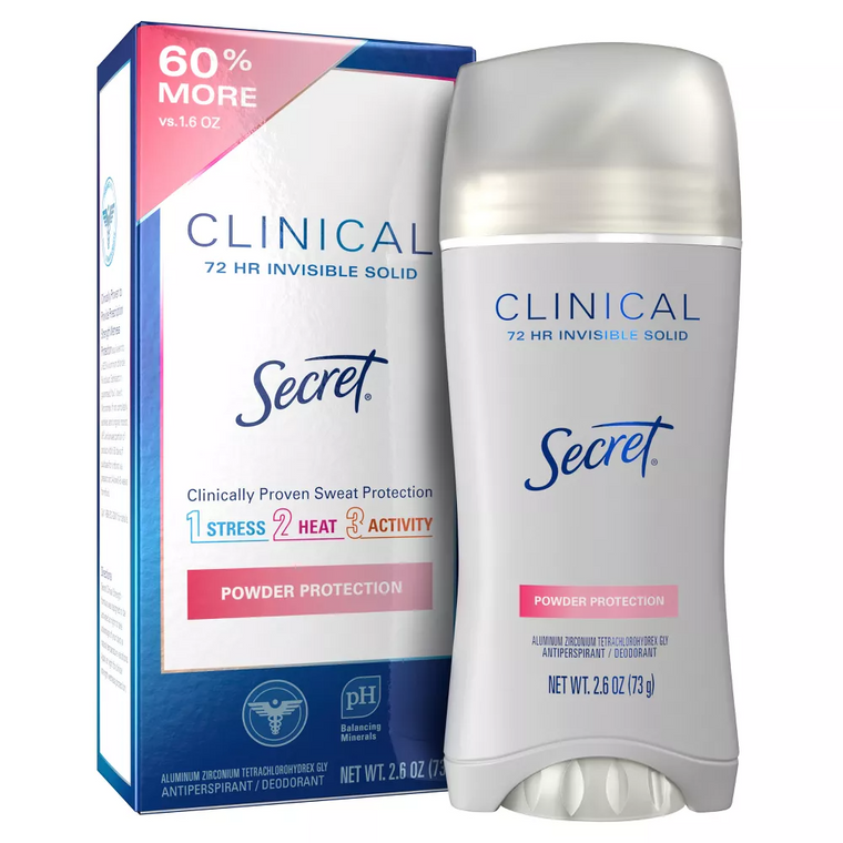 Secret Secret Clinical Strength Invisible Solid Antiperspirant And Deodorant For Women - Protecting Powder - 2.6oz Deodorant White Smoke