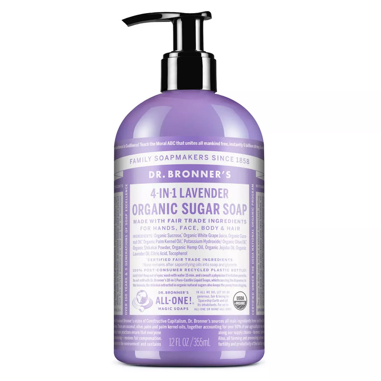 Dr Bronner's Dr Bronner's Sugar Soap, Organic, 4 In 1, Lavender 12 Fl Oz Health & Beauty White Smoke