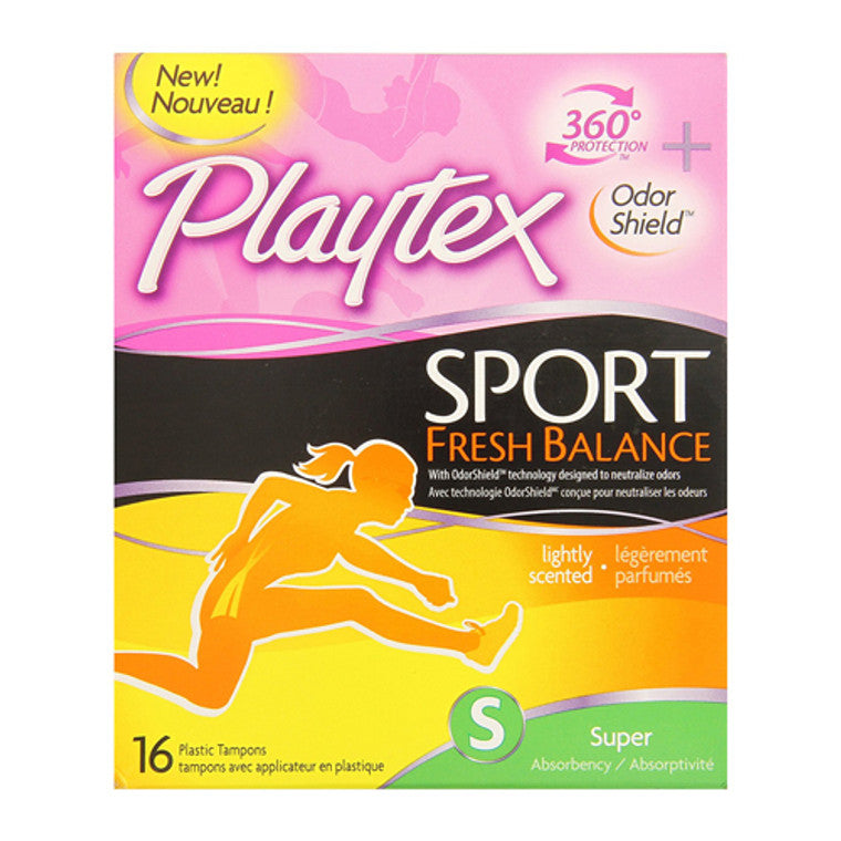 Playtex Playtex Sport Fresh Balance Lightly Scented Super Absorbency Tampons 16 Ct Box Tampons Pink