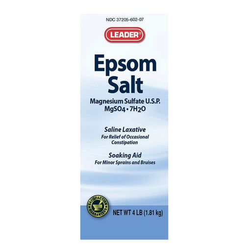 Leader Health Care Leader Health Care Epsom Salt Magnesium Sulfate Usp, 4 Lb Bath & Body White Smoke