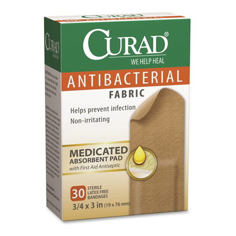 Curad Curad Medline Infection Control Antibacterial Fabric Bandages Medical Supplies White Smoke