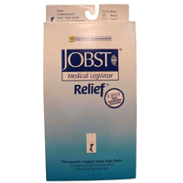 Jobst Jobst Compression Stockings Relief Knee High Medium Black Closed Toe, 1 Pair Medical Tan