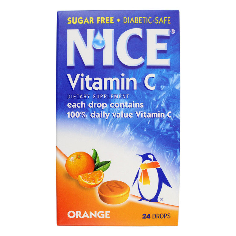 Nice Lozenges Nice Lozenges Throat And Cough Sugar Free Vitamin-C Orange Medicine Cabinets Lavender