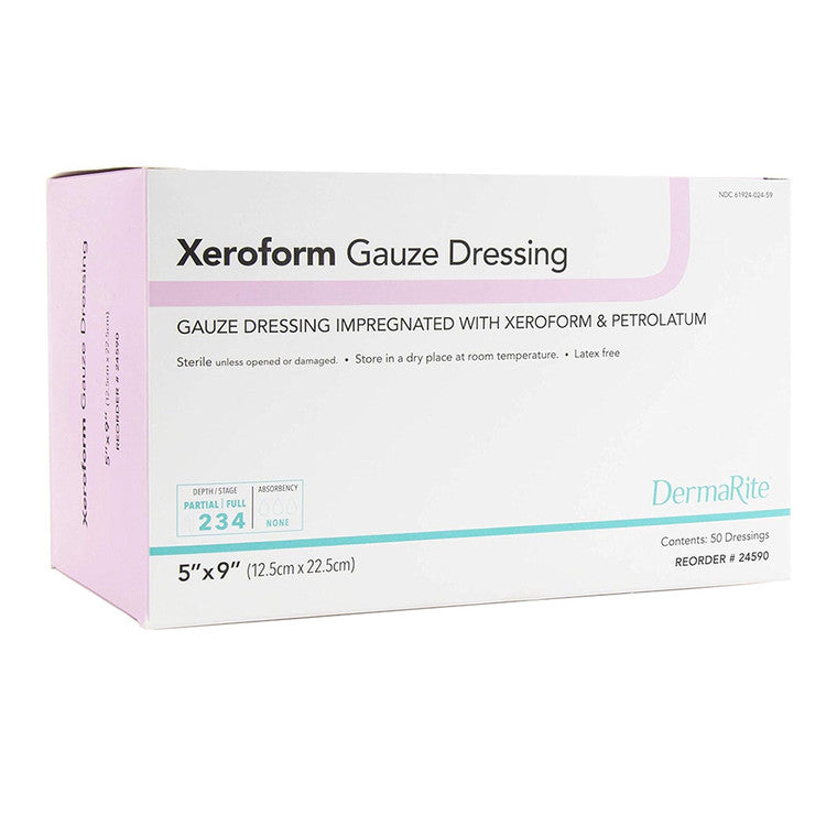 Dermarite Skin Care Dermarite Xeroform Gauze  Dressing 5 X 9 In 50 Ct Medical Supplies Lavender