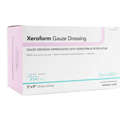 Dermarite Skin Care Dermarite Xeroform Gauze  Dressing 5 X 9 In 50 Ct Medical Supplies Lavender