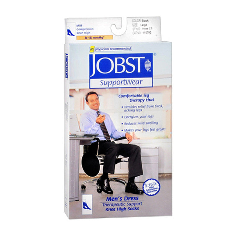 Jobst Jobst SupportWear Men's Dress Knee High Socks Black, Black Personal Care Light Gray