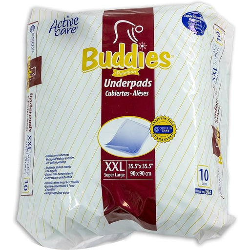 Griffin Underpads Griffin Buddies™ Premium XX-Large Underpads – 36 x 36 Inches (10 Count) Baby Safety Locks & Guards White Smoke