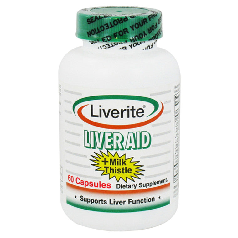 Liverite Liver Aid Liverite® Liver Aid with Milk Thistle - 60 Capsules - Liver Detox & Health Formula Vitamins & Supplements Lavender