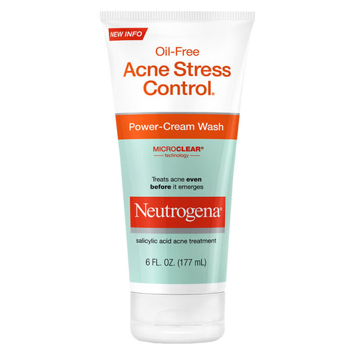 Neutrogena Neutrogena Oil Free Acne Stress Control Power Cream Face Wash 6 Fl. Oz Skin Care White Smoke