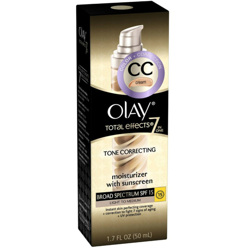 Olay Olay CC Cream - Total Effects Tone Correcting Moisturizer With Sunscreen Broad Spectrum SPF 15 Light To Medium 1.7 Fl Oz Health & Beauty Black
