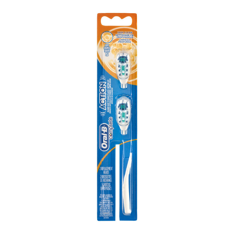 Oral-B Oral-B Complete Deep Clean Battery Powered Toothbrush Replacement Brush Heads Toothbrushes Steel Blue