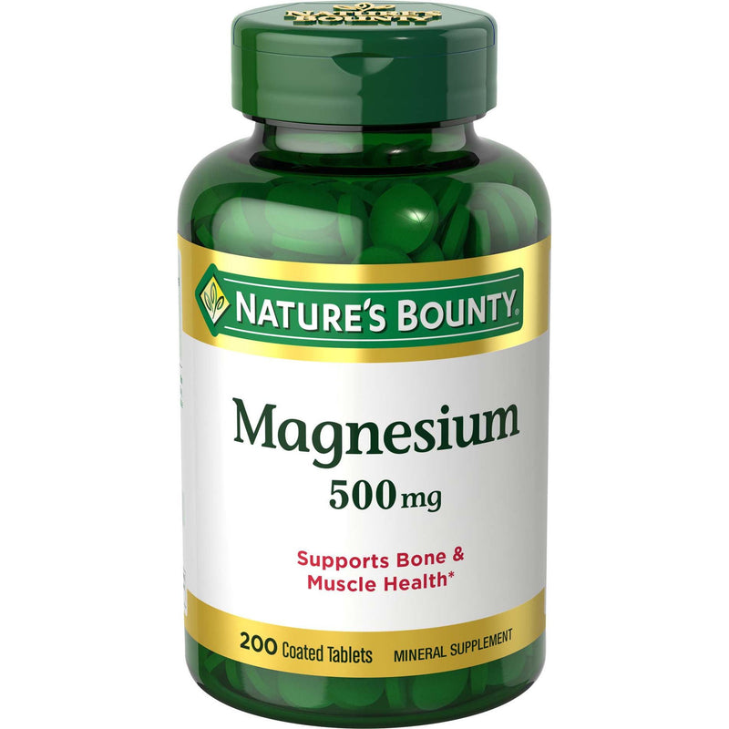 Nature's Bounty Nature's Bounty Mineral Magnesium Coated Tablets, 500 Mg Vitamins & Supplements White Smoke