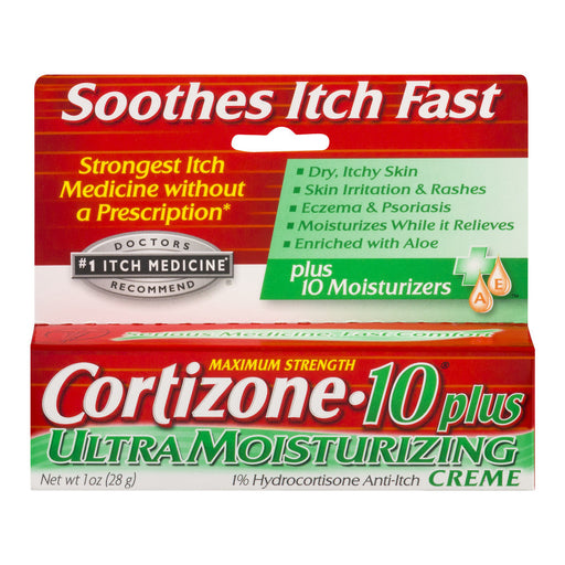 Cortizone-10 Cortizone-10 Anti Itch Creme, Maximum Strength, Plus Ultra Moisturizing 1 Oz First Aid Firebrick