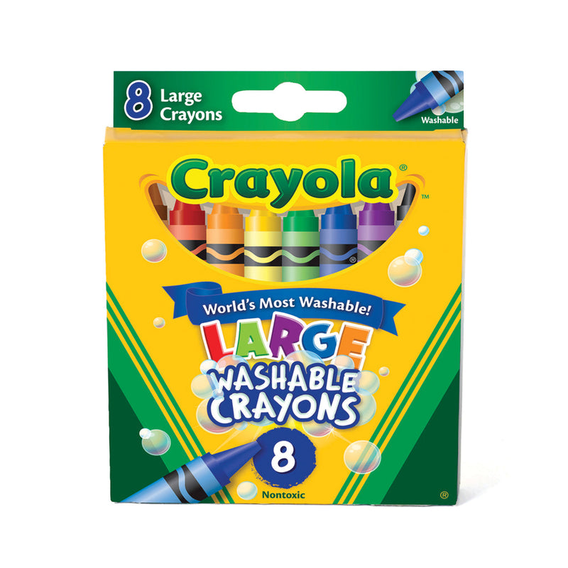 Crayola Crayola Ultra-Clean Washable Crayons, Large, 8 Colors/Box Toys Gold