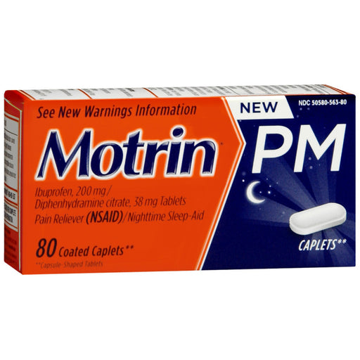 Motrin Motrin Pm Pain Reliever  80 Coated  Caplets Health & Beauty Orange Red