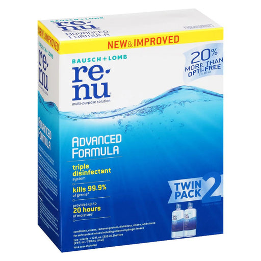 Bausch & Lomb Bausch & Lomb Re Nu Multi Purpose Solution, Advanced Formula, Twin Pack Jewelry Cleaning & Care White Smoke