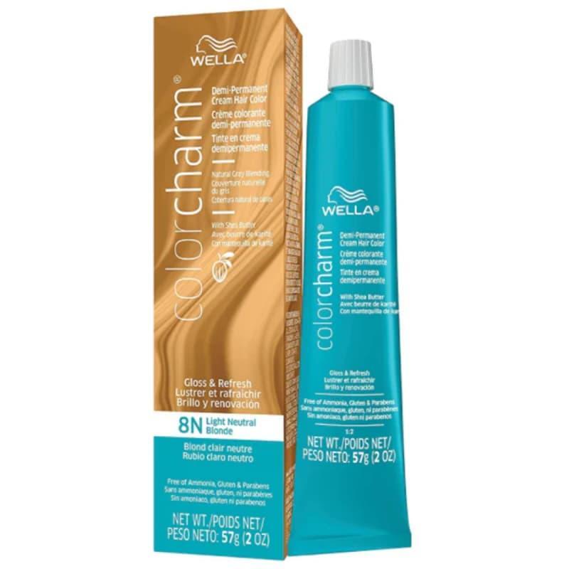Wella Wella ColorCharm Demi-Permanent Creme Hair Color 2 Oz - 8N Light Natural Blonde Hair Color White Smoke