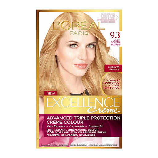 L'Oreal L'Oreal Excellence Creme Gray Coverage Permanent Hair Color 9.3 Light Golden Blonde Hair Color Tan