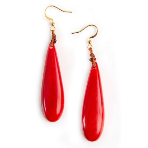 Caribbean Emerald Caribbean Emerald Teardrop Earrings Accessories White Smoke Red